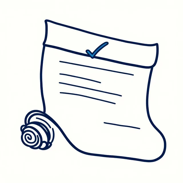 Legal document scroll with a compliance checkmark badge