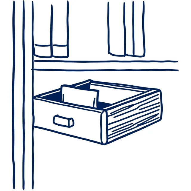 Library card-catalog drawer with index cards inside