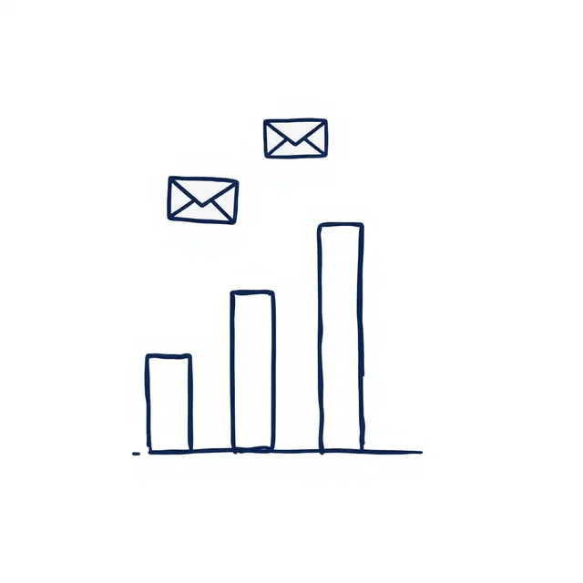 Ascending bar chart with envelopes above representing deliverability benchmarks